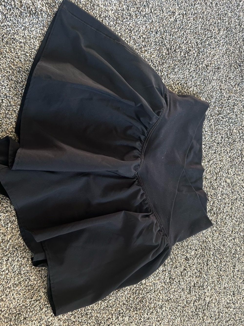 aerie Black Casual Mini Skort with Flared Hem